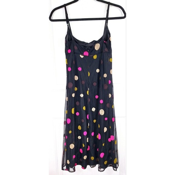 Tara Jarmon Multicolor Polkadot Midi Spaghetti Strap Dress Sz 38 / Small - Picture 2 of 8